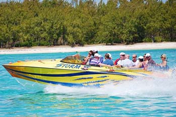 Speed Boat to Ile aux cerfs  in Mauritius